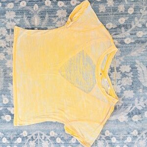 Free People Yellow open back, oversized tee